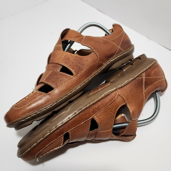 Sandro Mens Tan Leather Fisherman Sandals Size 9.5D Hook And Look  Soft and Gel main image 8